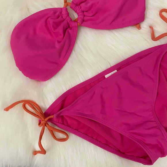 Pink and Orange Two-Piece Bikini - Picture 4 of 4